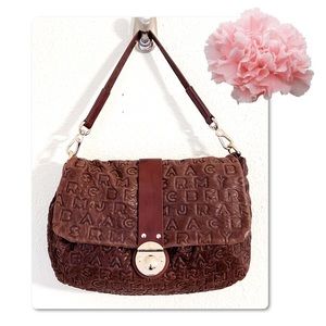 Marc Jacobs Brown Embossed Leather Shoulder Bag
